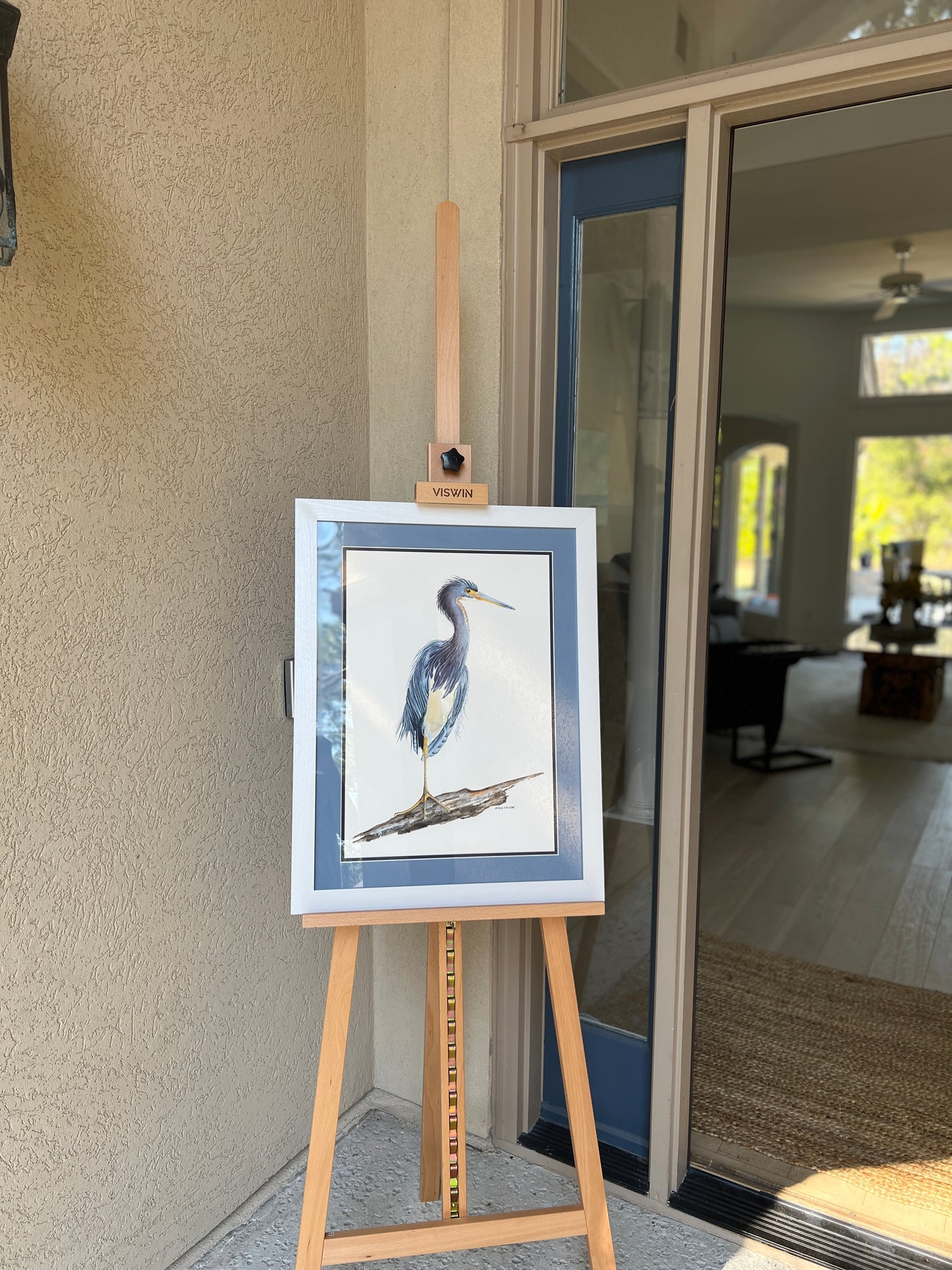 Oswald, Tri-colored Heron, Original Fine Art Watercolor Painting, 20 x 26 FRAMED