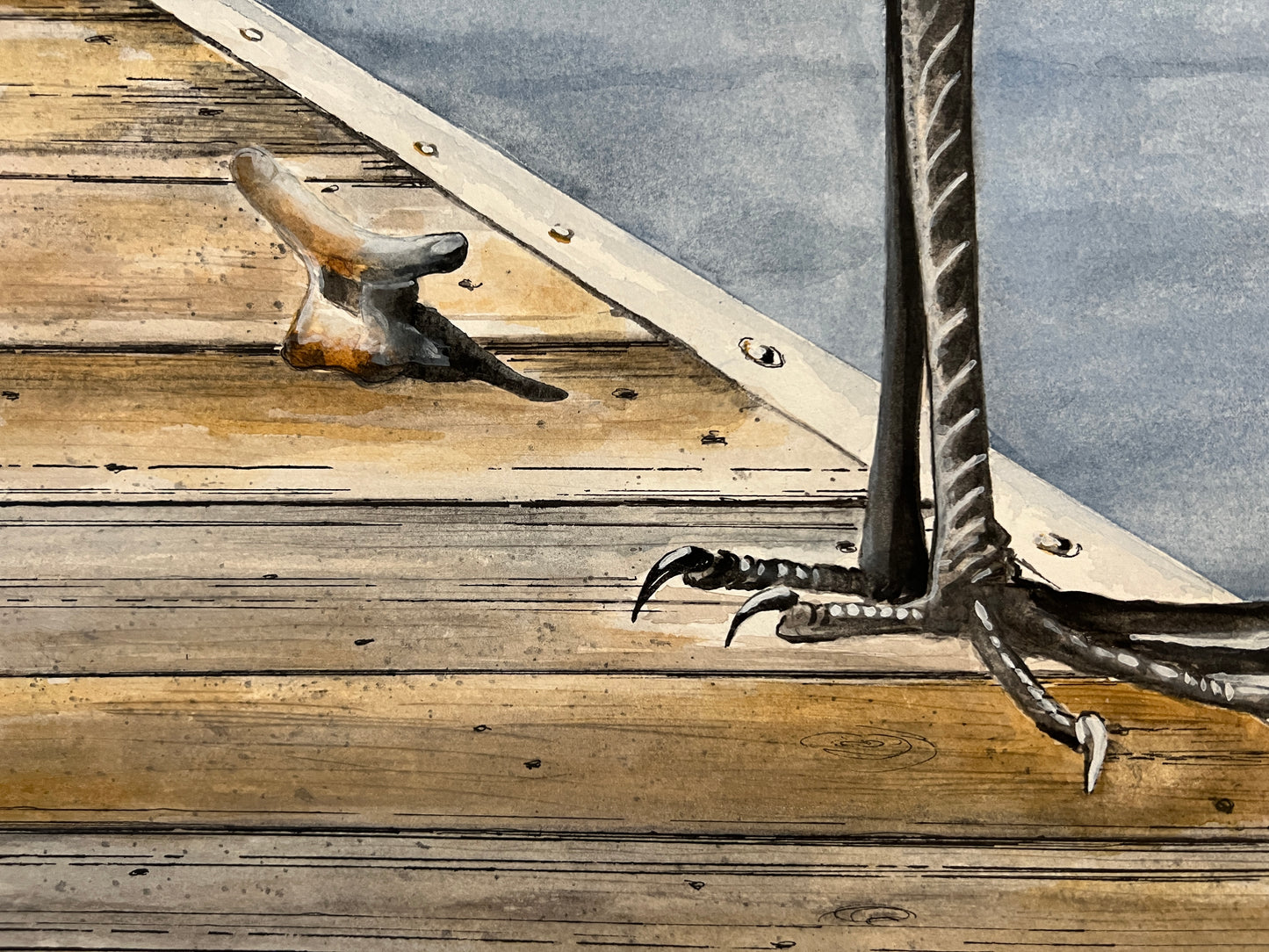 Hudson, Blue Heron, Giclee Print of Original Watercolor