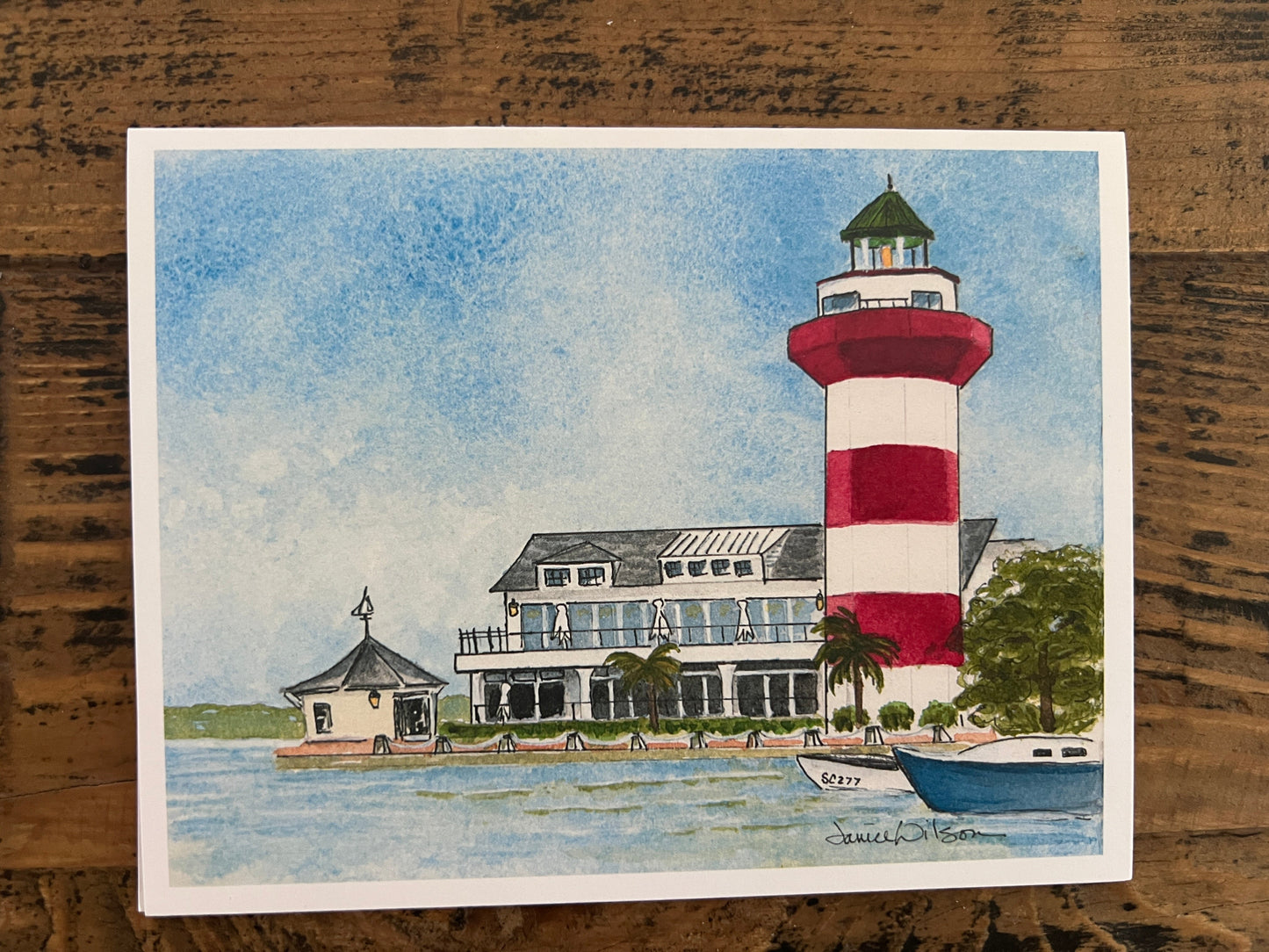 Note Card, Greeting Card, Harbour Town Lighthouse, Hilton Head Island, Blank Inside, Set of 10