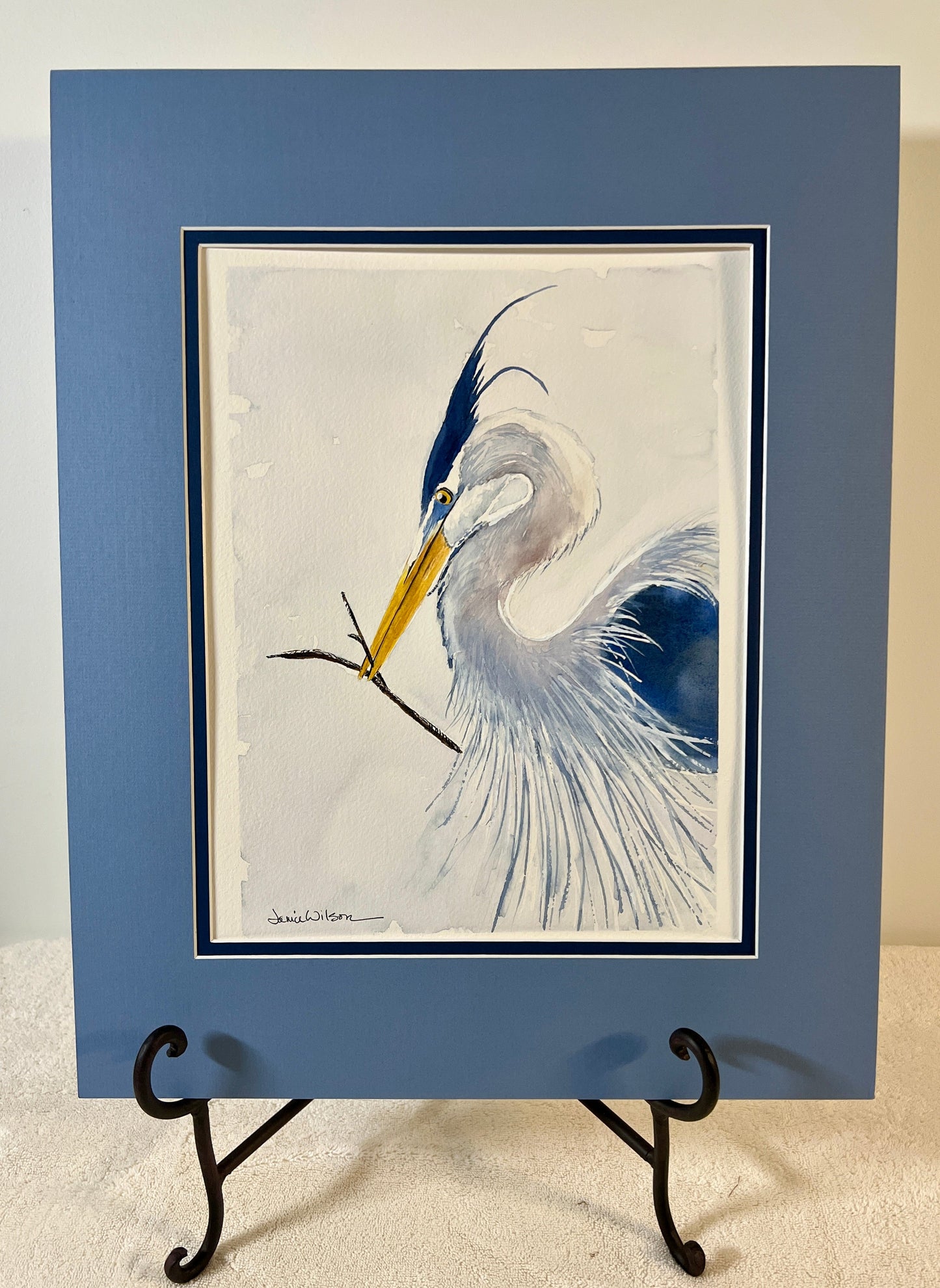 Giclee Prints of Original Watercolor "Fancy Heron"