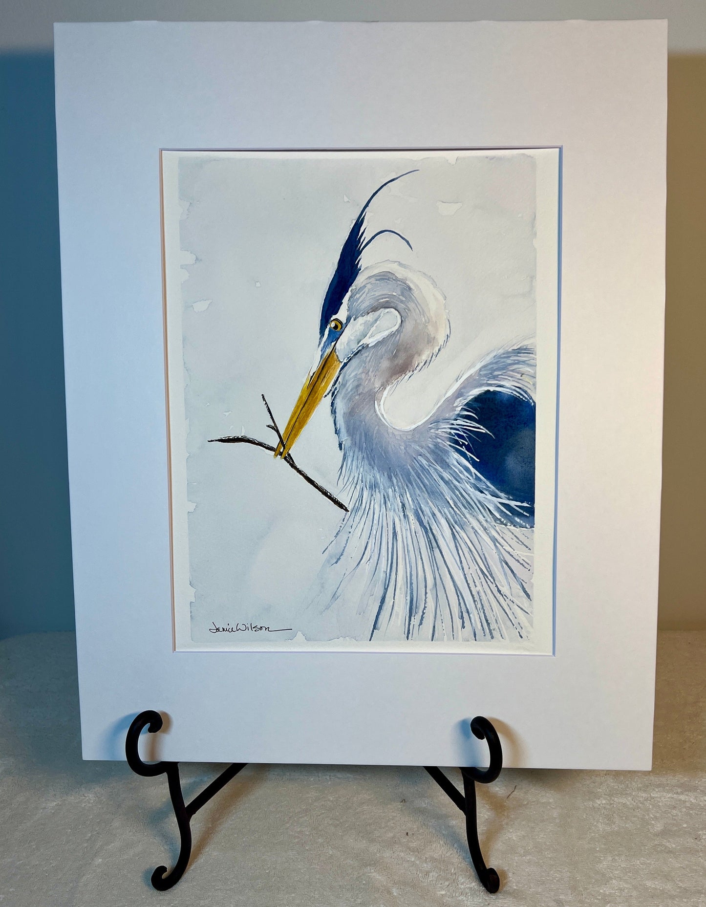 Giclee Prints of Original Watercolor "Fancy Heron"