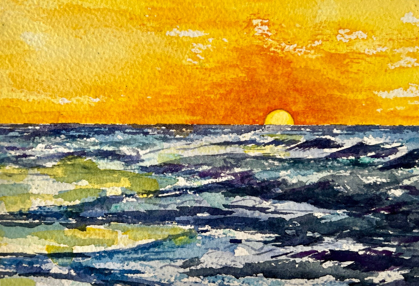 Giclee Print of Original Watercolor "Here comes the Sun"