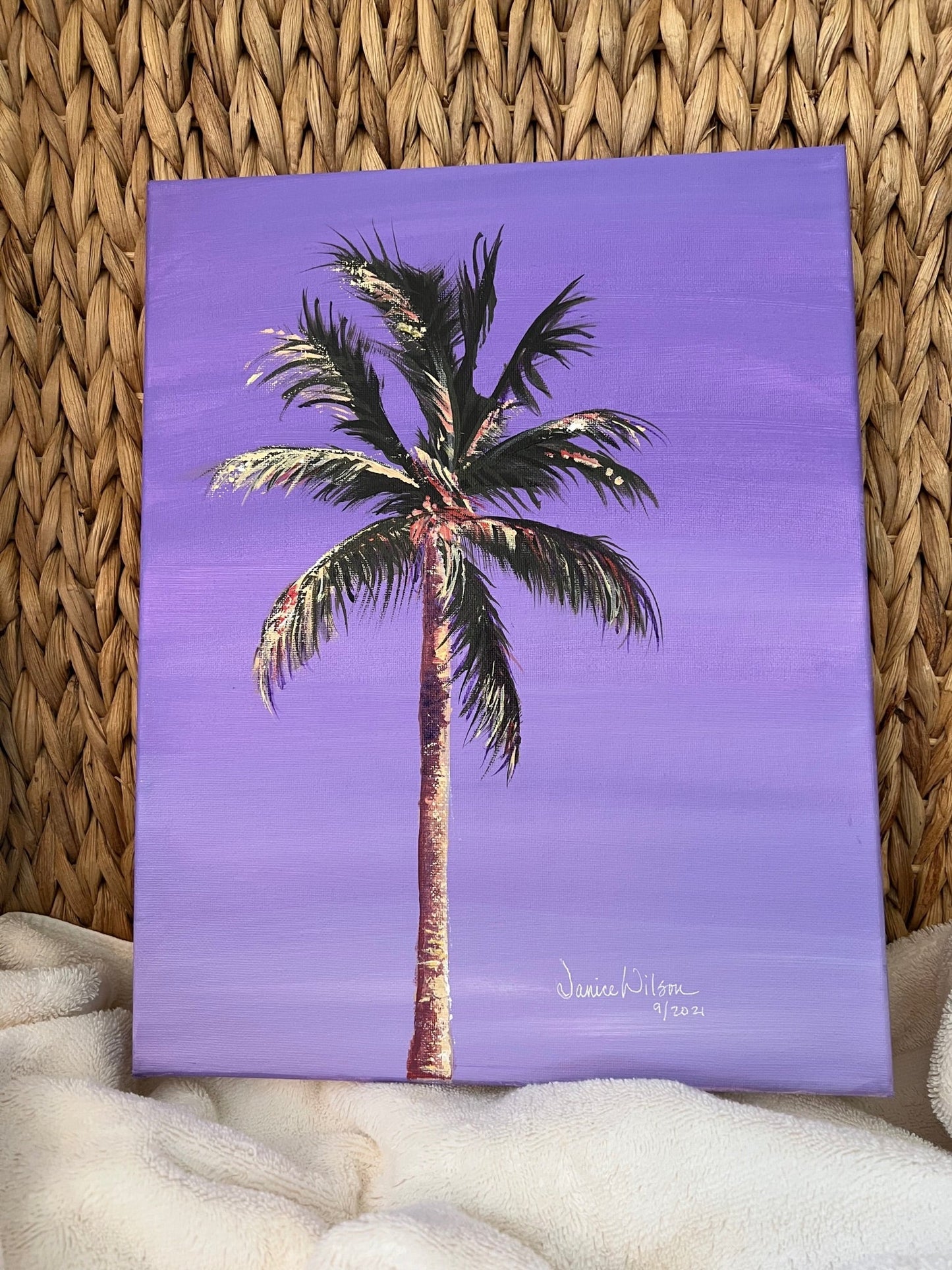 Giclee Print of Original Acrylic "The Purple Palm"