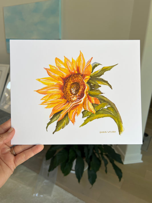 Giclee Prints of Original Watercolor, Sunflower #1, Trio