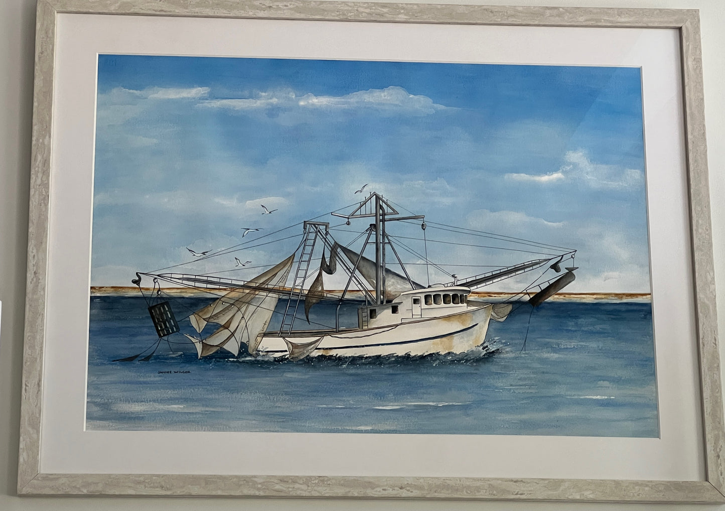 Shrimp Boat Trawler, The Laurie Bryan, Giclee Print of Watercolor Painting