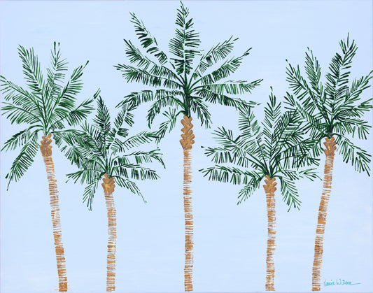 Original Acrylic Palms in a Row 30" x 40"