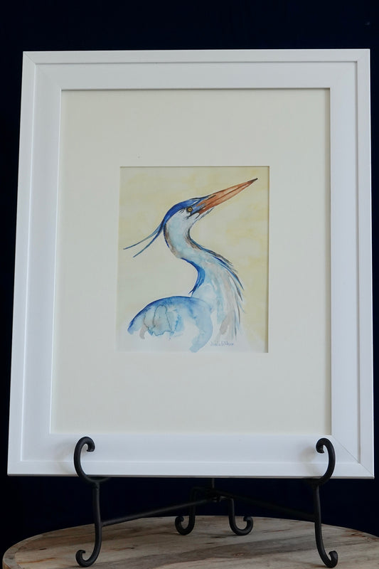 Original Watercolor "Heavenly Heron"