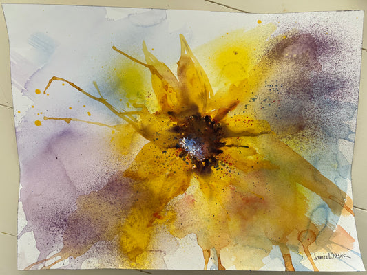 Original Watercolor "Sunflower Burst"